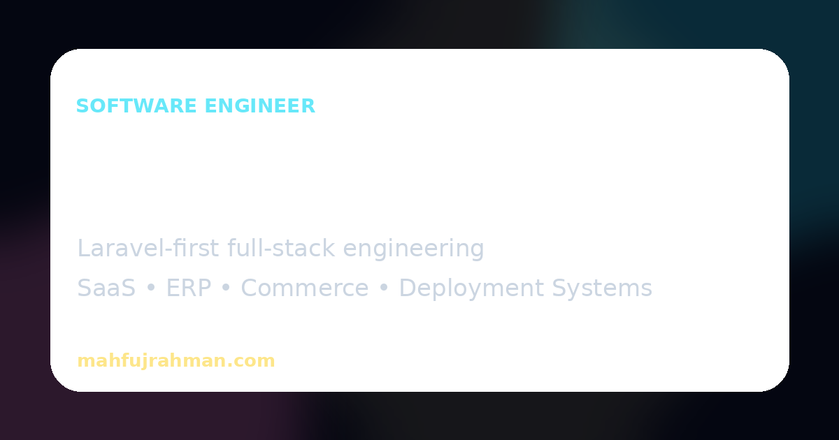 Mahfuzur Rahman — Software Engineer